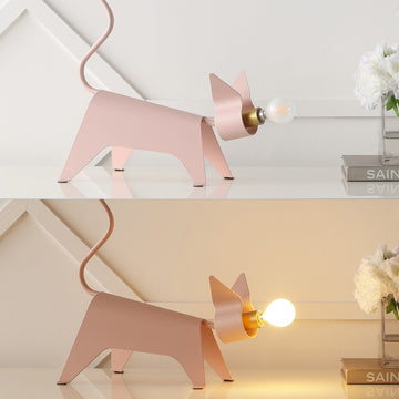 Penelope 11.75" Modern Industrial Iron Feline LED Kids' Lamp - JONATHAN Y